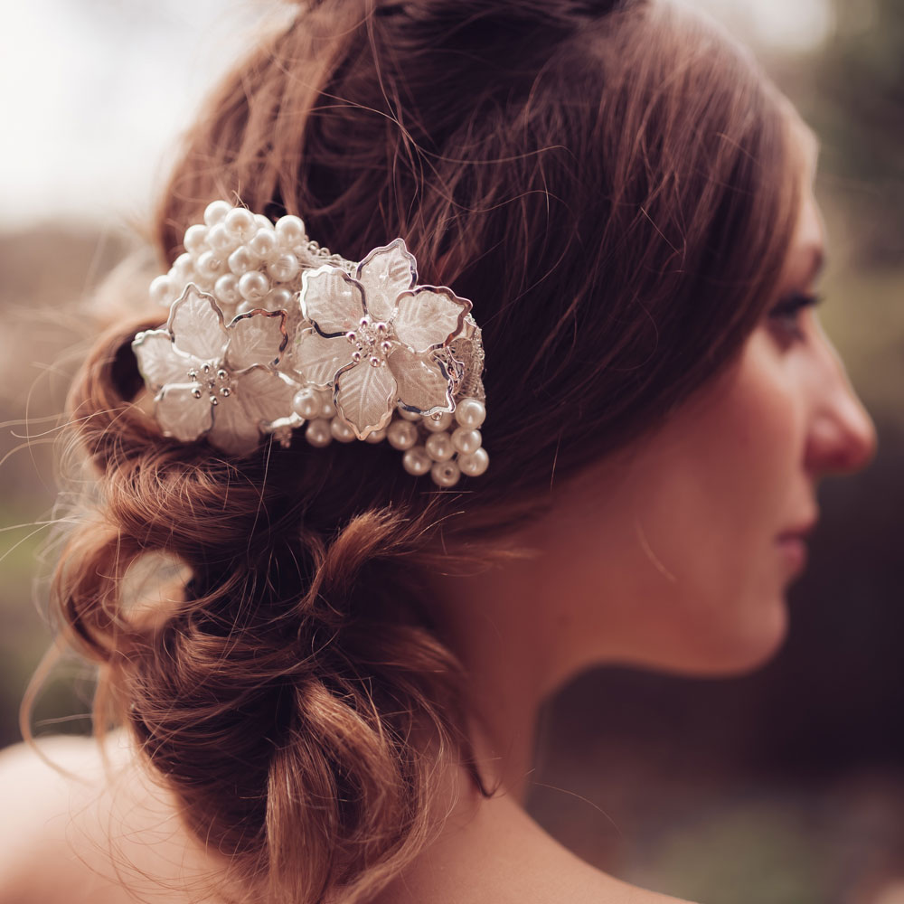 Golden Flower Hair Brooch