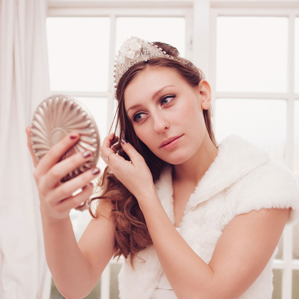 Silver Knitted Diamantè Tiara