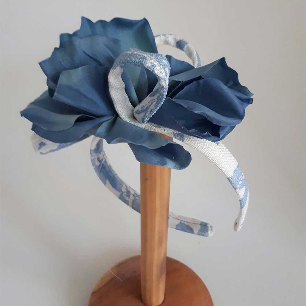 blue floral headband