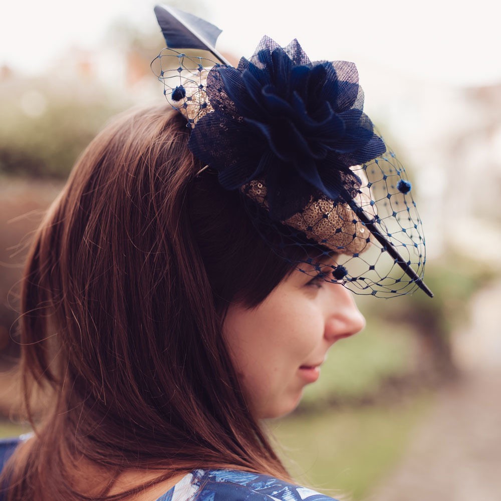 Deep Purple Flower Fascinator