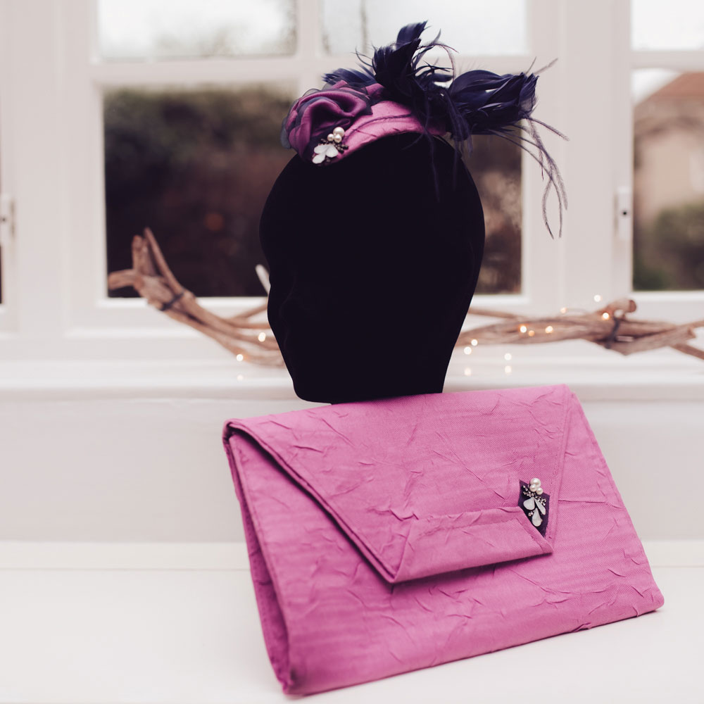 Ladies Fascinator With Matching Bag