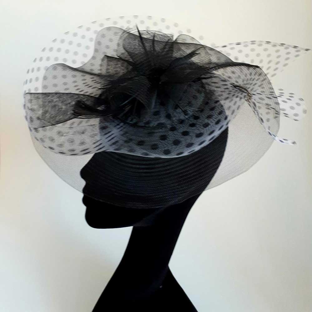 Polka dot and black crin hatinator